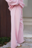 Light Pink Polka Dot Flare Sweatpants