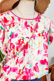 Flutter Sleeve Round Neck Casual Blouse