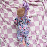 Myla Purple Checks PLUSH BLANKET