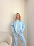 Baby Blue Polka Dot Flare Sweatpants