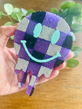 Checkered Drip Happy Face Car Freshie 