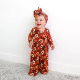 Auburn WIDE LEG ROMPER Bamboo Fall Floral Kids Outfit