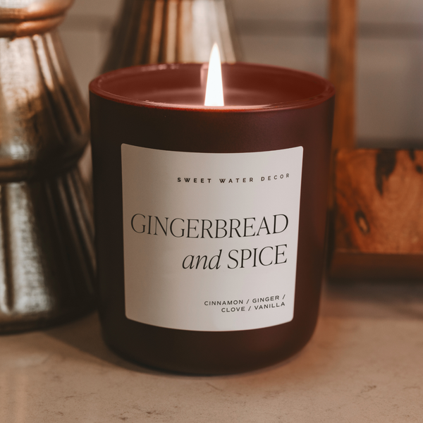 *NEW* Gingerbread and Spice 15 oz Soy Candle, Matte Jar