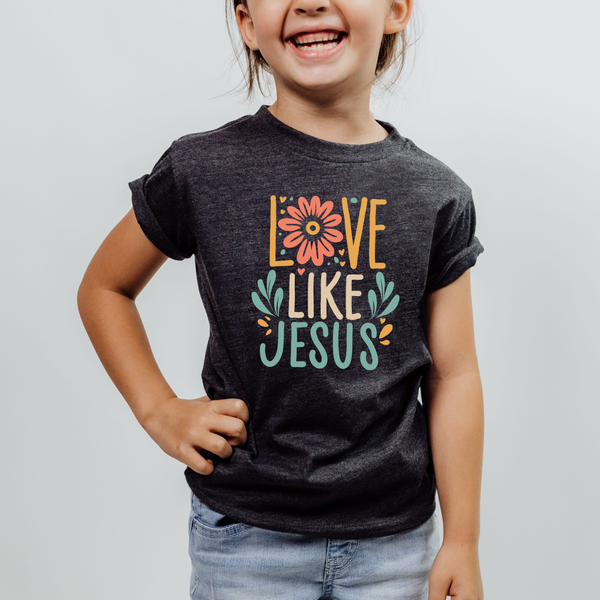 Love Like Jesus Kids Graphic Tee, Faith Based Kids T Shirt