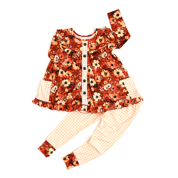 Auburn PEPLUM SET Fall Floral Outfit