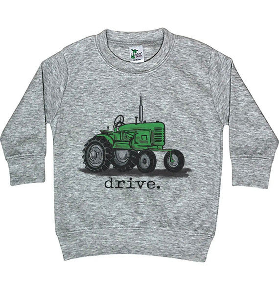 "Drive" Green Tractor Toddler/Youth Long Sleeve Shirt Pop