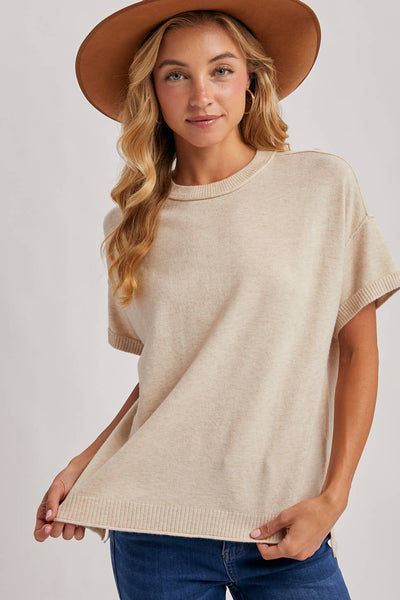 CREW NECK KNIT T-SHIRT