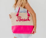 Beach Bum Raffia Tote Bag