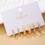 Rhinestone Pearl Huggie Hoop Trio Earrings | 80E62207