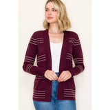 STITCH STRIPED SWEATER CARDIGAN