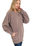 Callie French Terry Pullover - Mahogany
