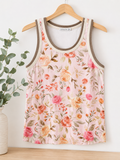 FLORAL PRINTED JERSEY TANK TOP