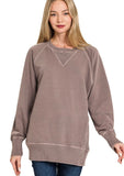 Callie French Terry Pullover - Mahogany