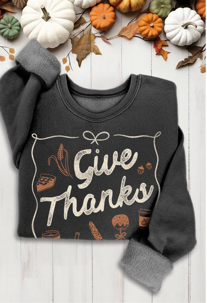 GIVE THANKS MINERAL SWEATSHIRTS