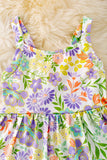 SUMMER FUN FLORAL PRINTED RUFFLE HEM DRESS.