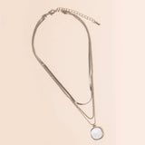 Round Charm Layered Necklace