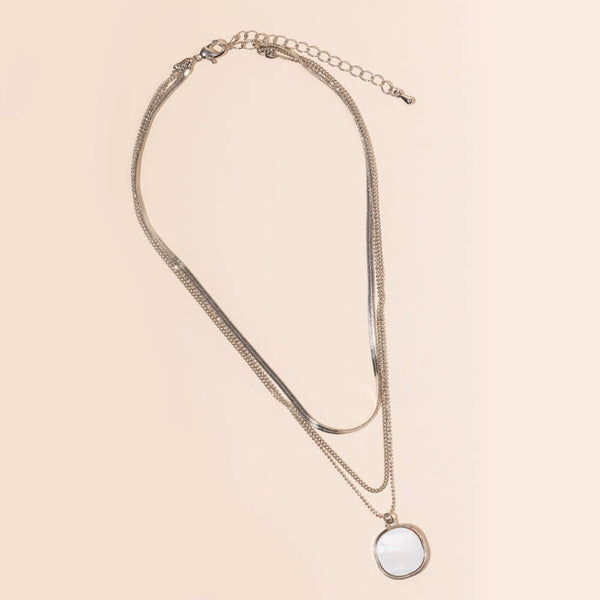 Round Charm Layered Necklace