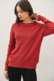 JOSSLYN CLASSIC CREW NECK DROP SHOULDER RIBBED SWEATER