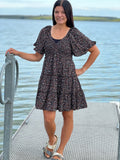 Women's Floral Print Tiered Mini Dress