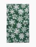 Snowy Days Green Tea Towel