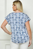 PLUS SIZE SHORT SLEEVE DOLMAN TOP