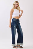 PETRA HIGH RISE STRETCH WIDE LEG W/ CUFFED HEM JEANS