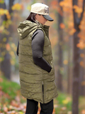 Autumn Puffer Long Vest - Green