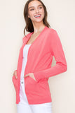 Kelly Light Weight Cardigan - Coral