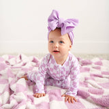 Myla Purple Checks PLUSH BLANKET