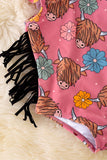 HIGHLAND COW PRINTED SWIMSUIT WITH SIDE FRINGE.