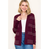 STITCH STRIPED SWEATER CARDIGAN