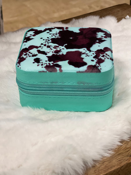 Brown Cowhide Square Jewelry Case