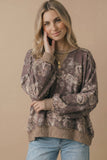 Floral Oversized Fit Color Block Pullover