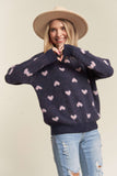 PLUS SIZE HEART SWEATER