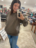 Callie French Terry Pullover - Brown
