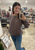 Callie French Terry Pullover - Mahogany