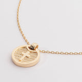 Gold Cross Pendant Necklace with Etched Detail