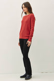 JOSSLYN CLASSIC CREW NECK DROP SHOULDER RIBBED SWEATER