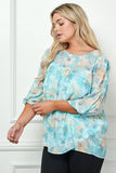 FLORAL FRONT AND BACK YOKE BLOUSE - plus