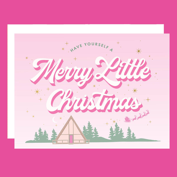 Merry Little Christmas Card | Gold Foil