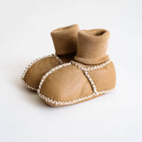 Baby cozy organic booties | tan