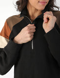 Daily Scuba 1/4 Zip: Black/Chocolate/Cinnamon/Oatmilk
