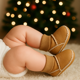 Baby cozy organic booties | tan