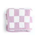Myla Purple Checks PLUSH BLANKET