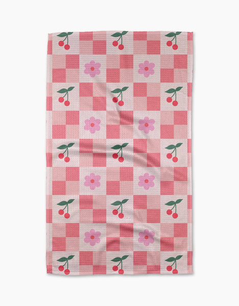 Floral and Cherries Tea Towel