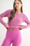 Chunky Waffle Mineral Wash Long Sleeve