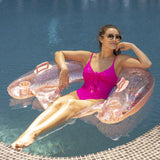 Inflatable Sun Chair Rose Gold  Glitter Jumbo Size PoolCandy