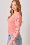Textured Sleeve Sweater
