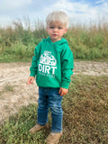 Graphic Western 'Dirt Never Hurt' Green Toddler/Youth Hoodie
