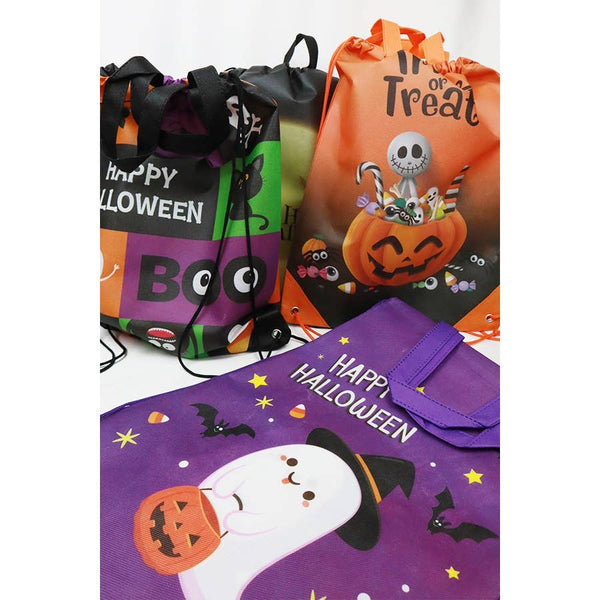 Halloween Theme Drawstring Reusable Backpack
